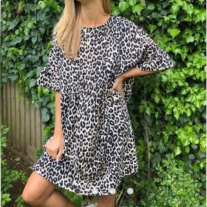 ASOS oversized leopard smock dress